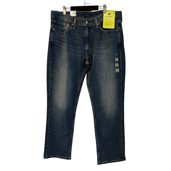 Levis 514 Men’s Jeans Flex Eco Performance W36 L30 Dark Blue Straight Leg New - Picture 1 of 7